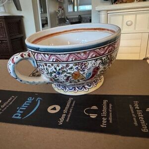 Colorful Ceramic Mug with Floral Design